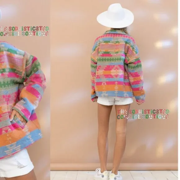 THE TOPSANNAH LADIES AZTEC PRINT JACKET - Picture 2 of 13